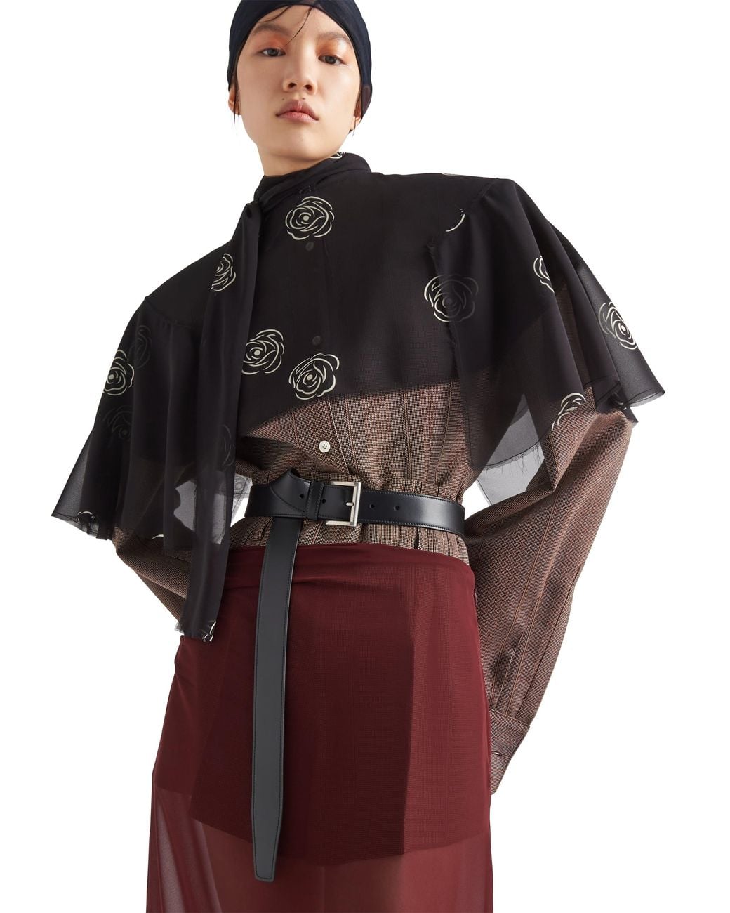Cinturón De Piel, Mujer, Talla Prada de color Black