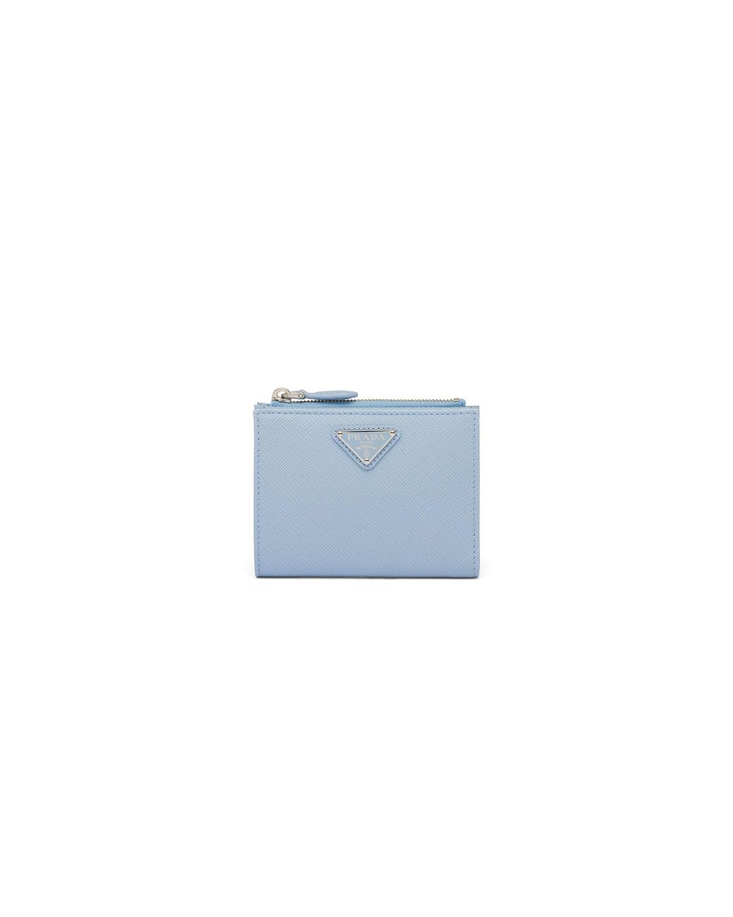 Prada Blue Small Saffiano Leather Wallet, Pale