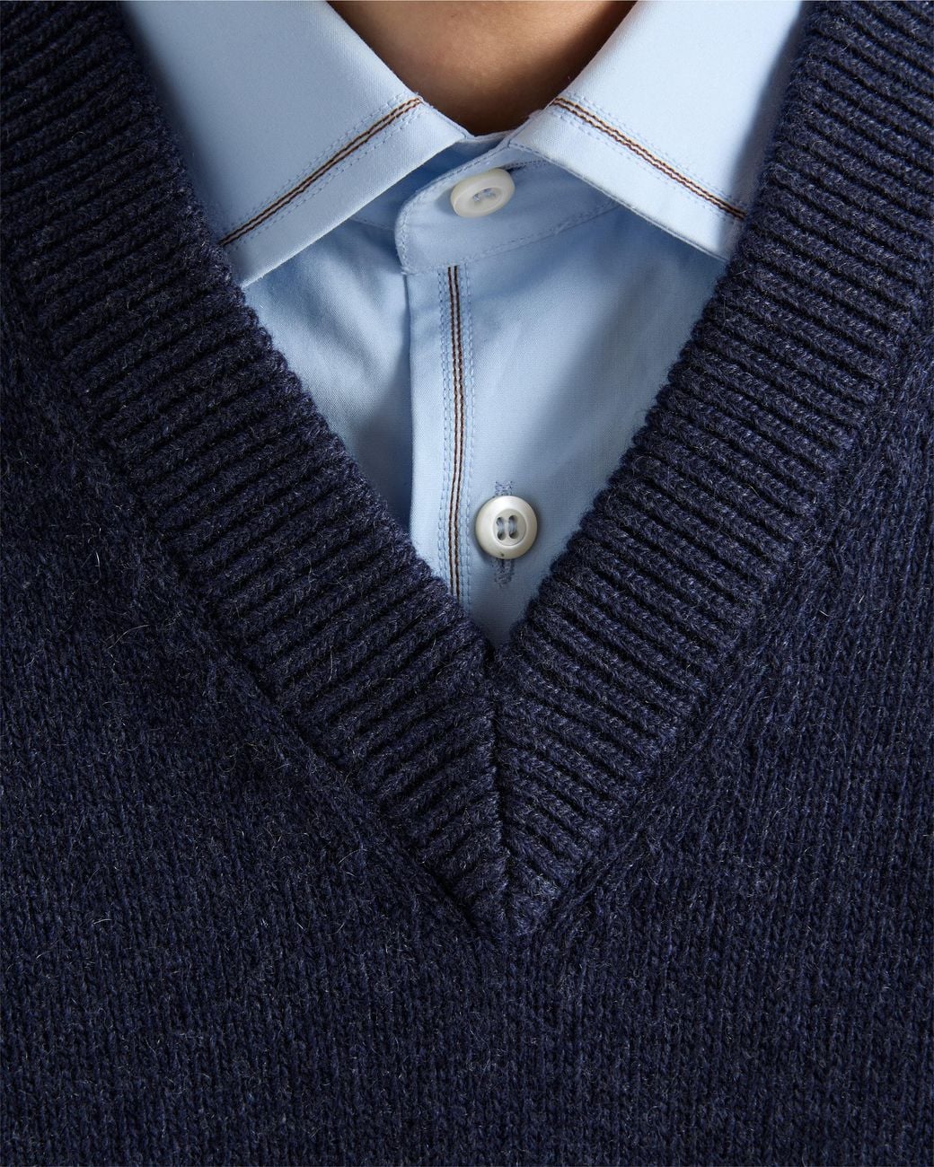 Prada Blue Re-Cashmere V-Neck Sweater for men