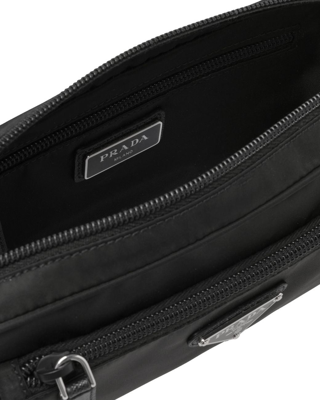 Prada Black Urban Nylon And Saffiano Leather Mini Belt Bag for men
