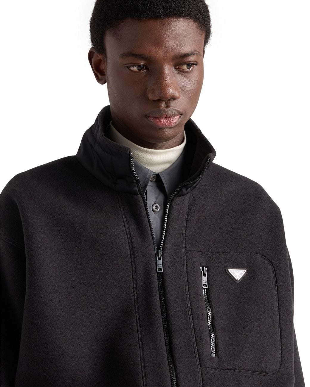 Prada Black Fleece Blouson Jacket for men