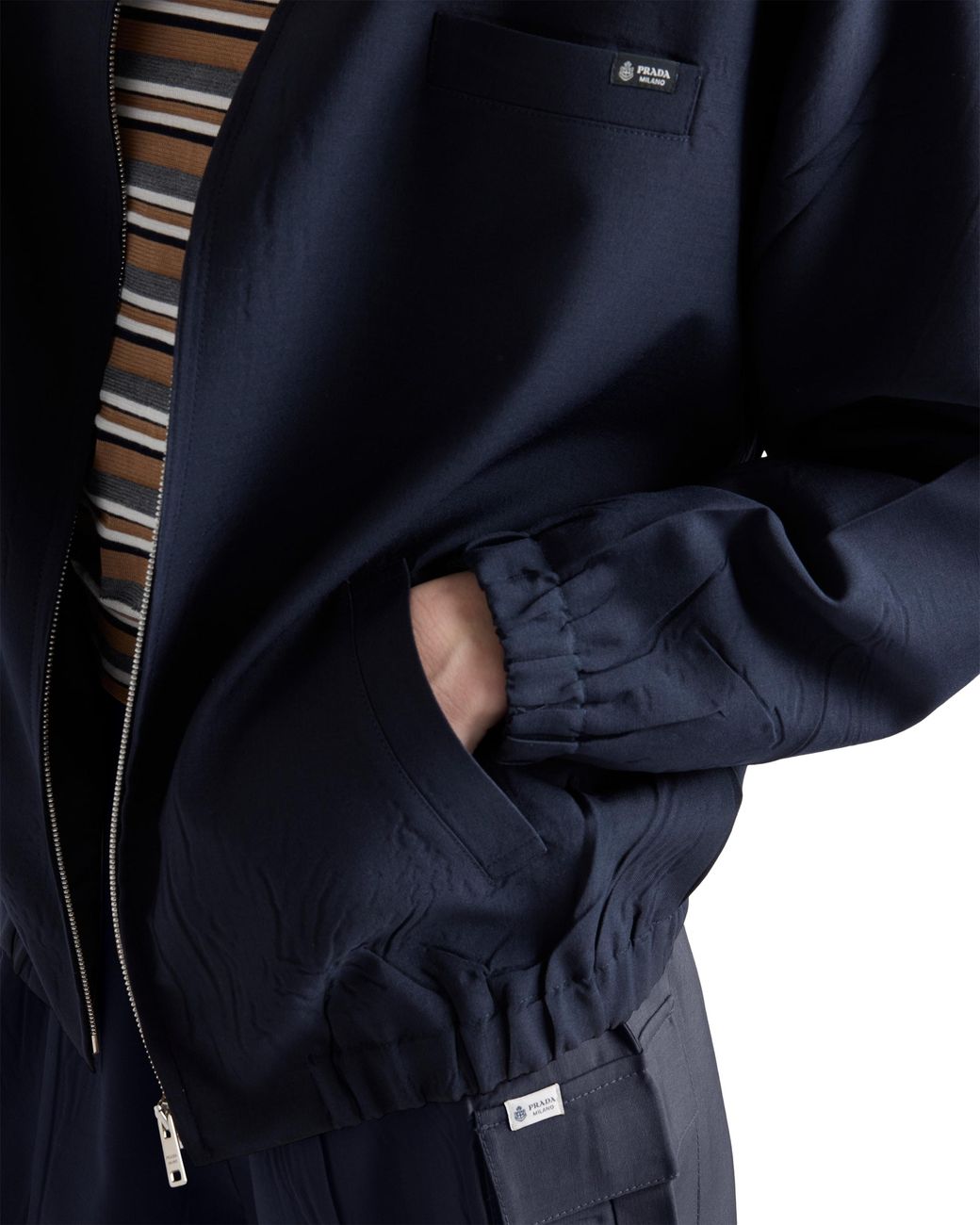 Prada Blue Mohair-Wool Blouson Jacket
