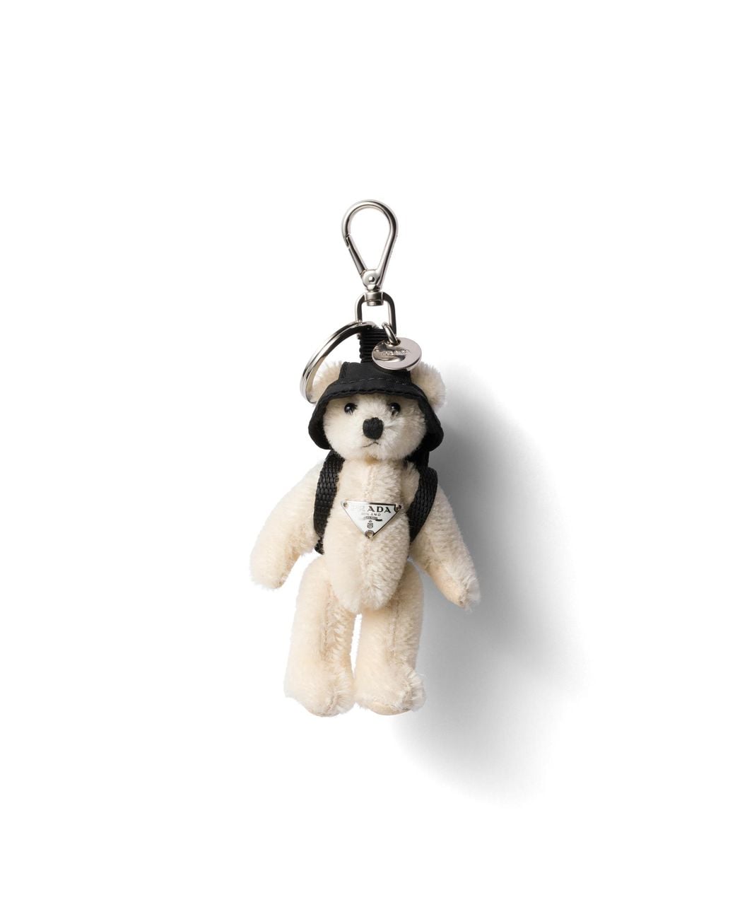 Prada White Teddy Keychain Charm for men