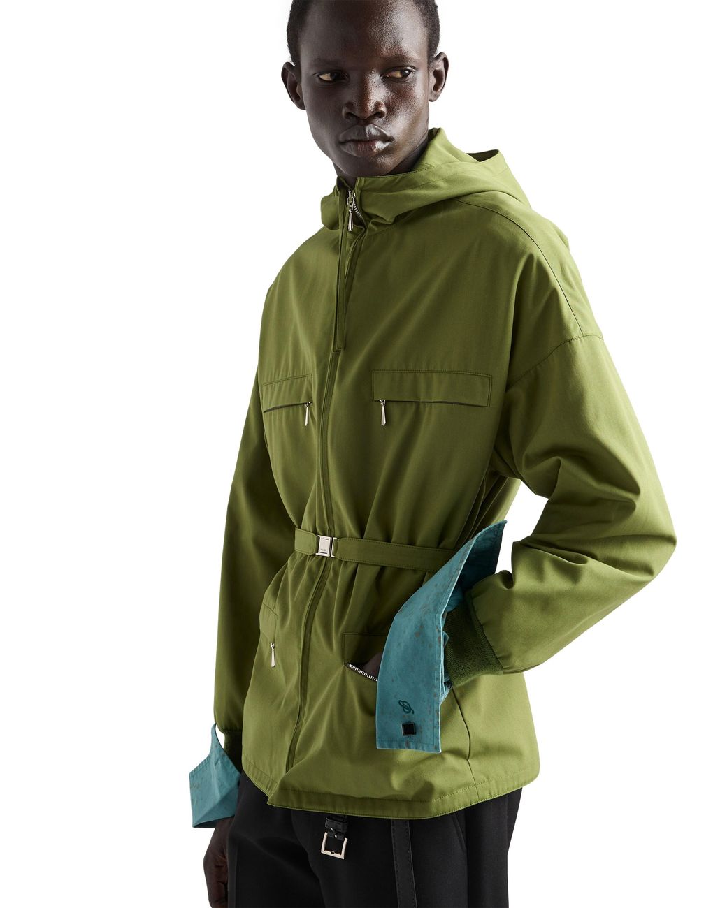 Prada Green Technical Fabric Jacket, Grass for men