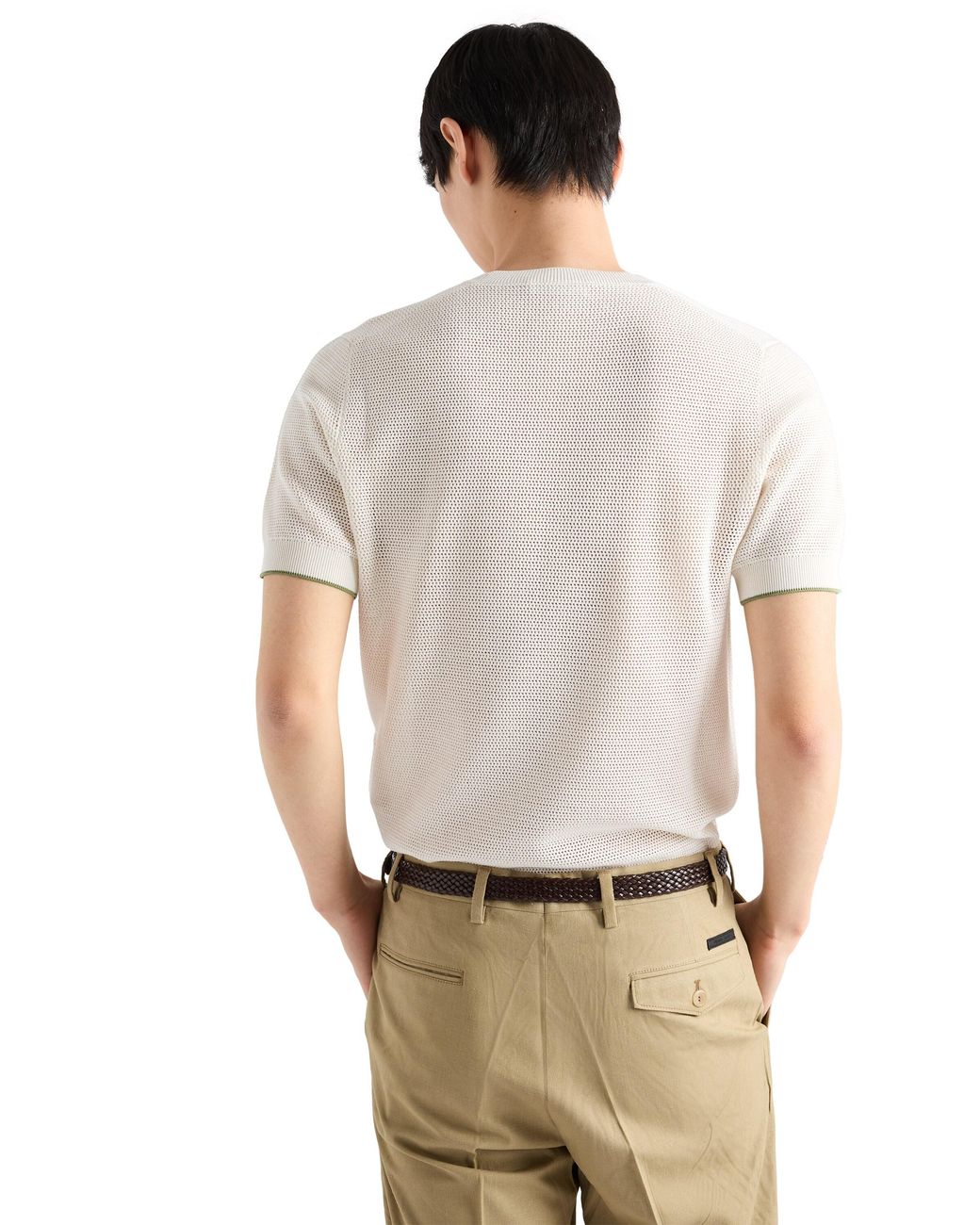 Prada White Silk And Cotton Crew-Neck Sweater for men