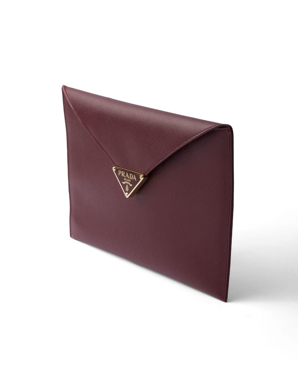 Prada Purple Saffiano Leather Envelope Clutch