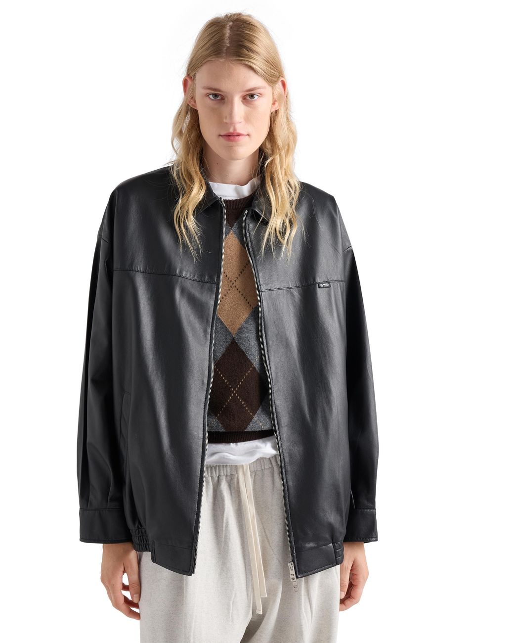 Prada Blue Nappa Leather Jacket