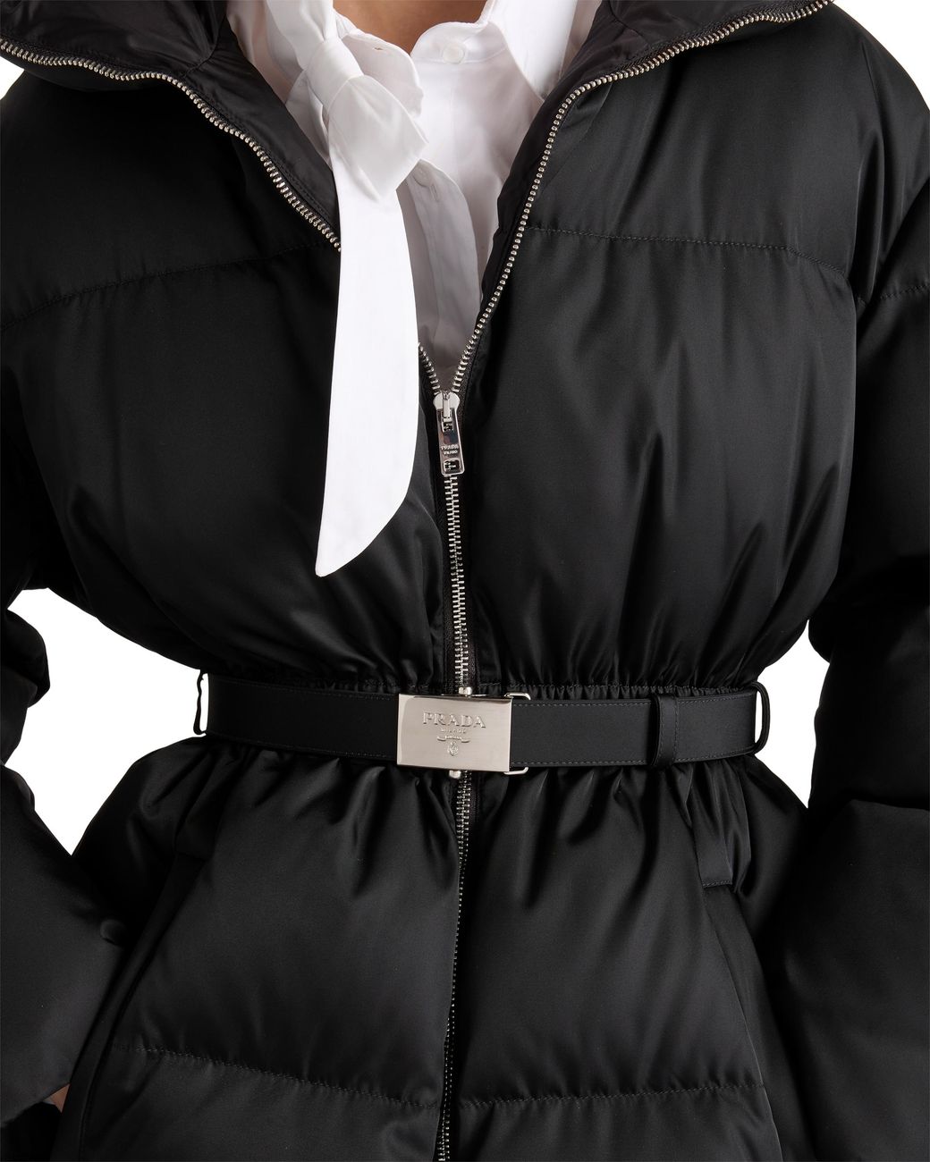 Prada Black Re-Nylon Hooded Down Jacket
