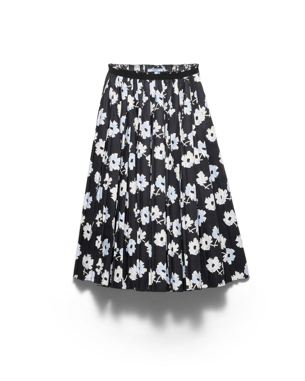 Prada White Pleated Poplin Skirt