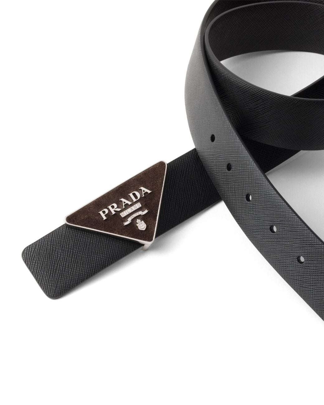 Prada White Buckle For Suede Belt Strap for men