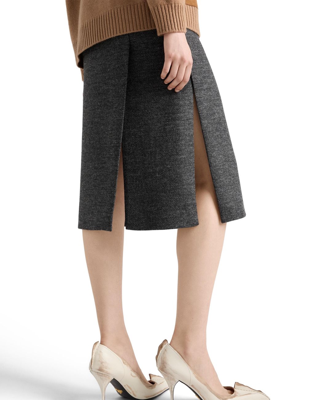Prada Black Rush Stitch Skirt