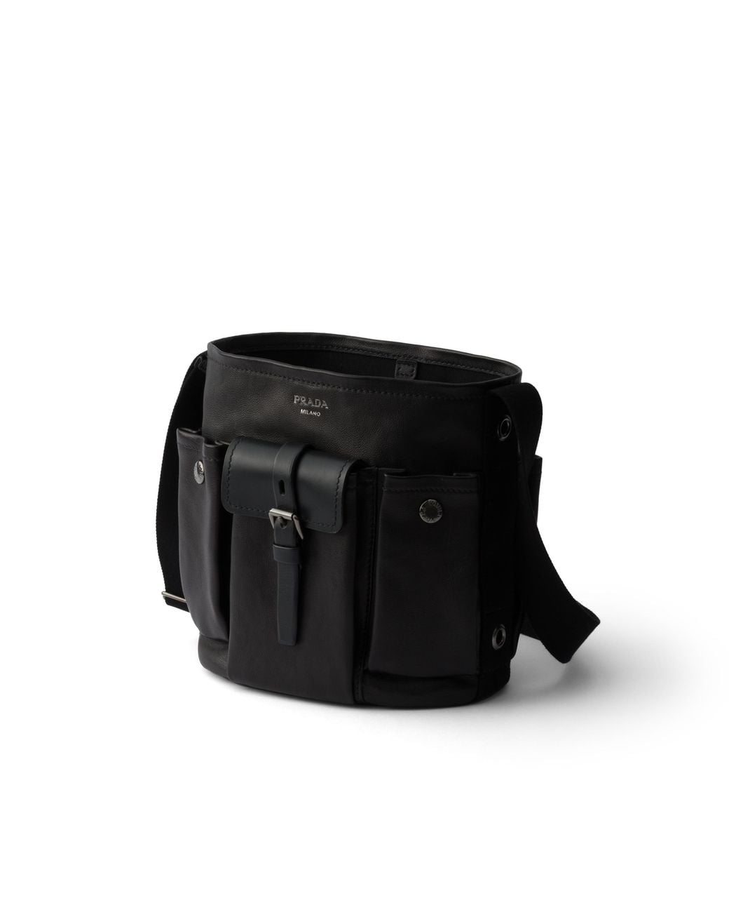 Prada Black Route Leather Mini-Bucket Bag