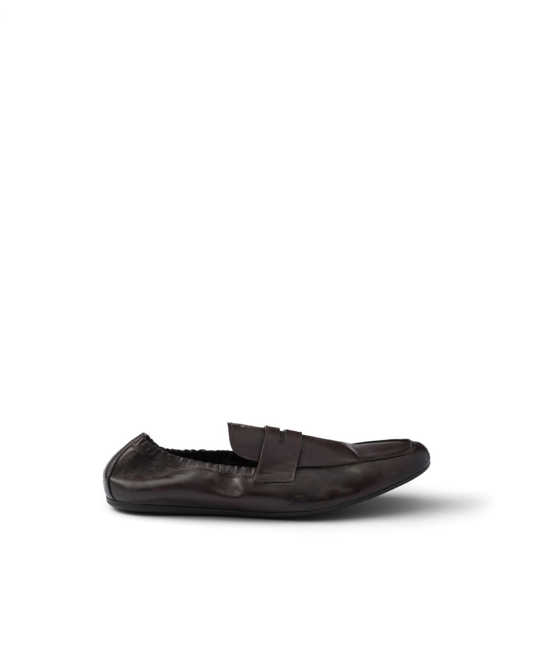 Prada White Shuffle Antiqued Leather Loafers for men