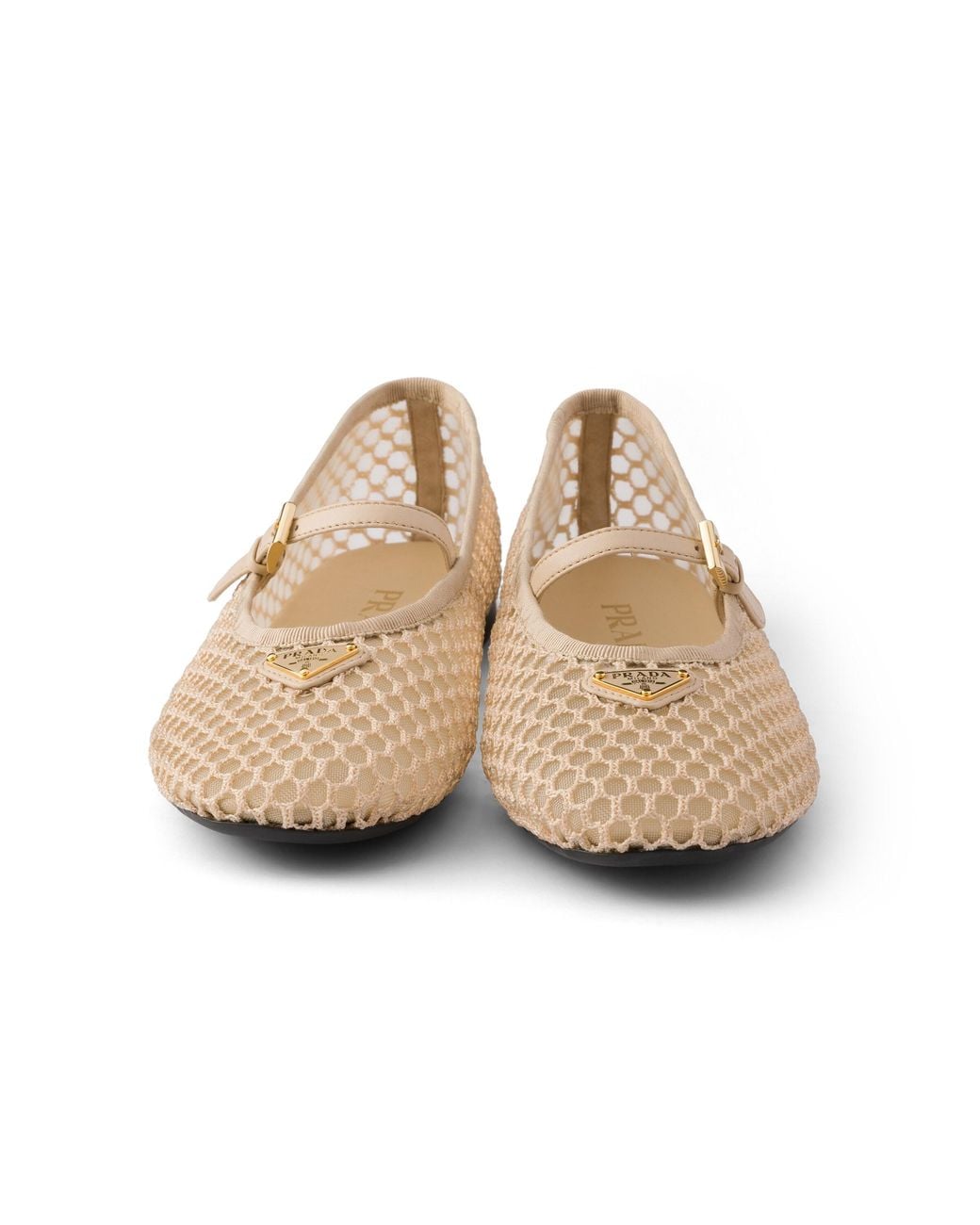 Prada Natural Mesh Fabric Ballerinas