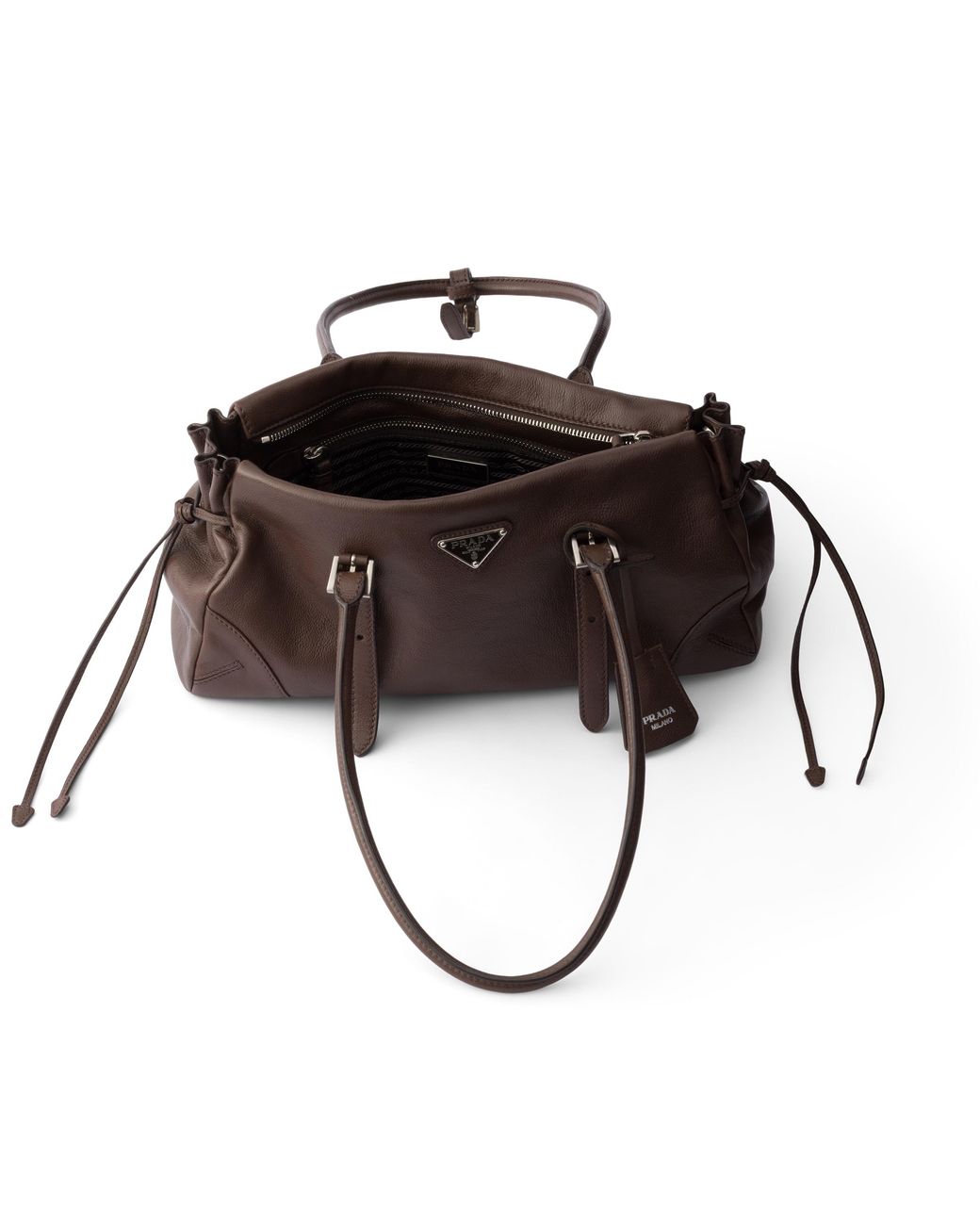 Prada Brown Karin Medium Antiqued Leather Tote Bag