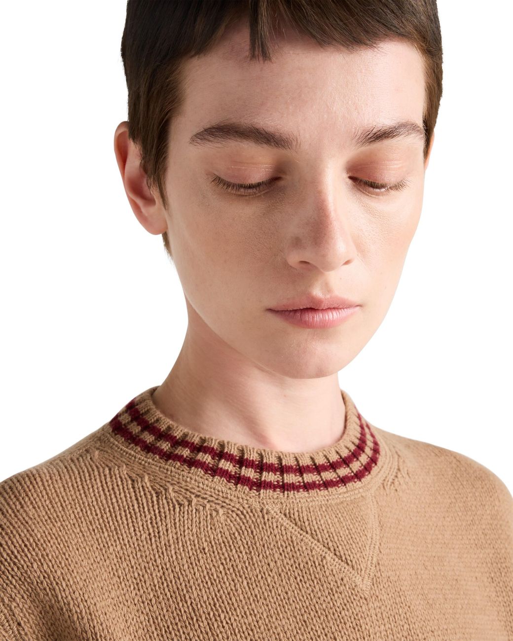 Pull À Logo En Intarsia Prada en coloris Brown