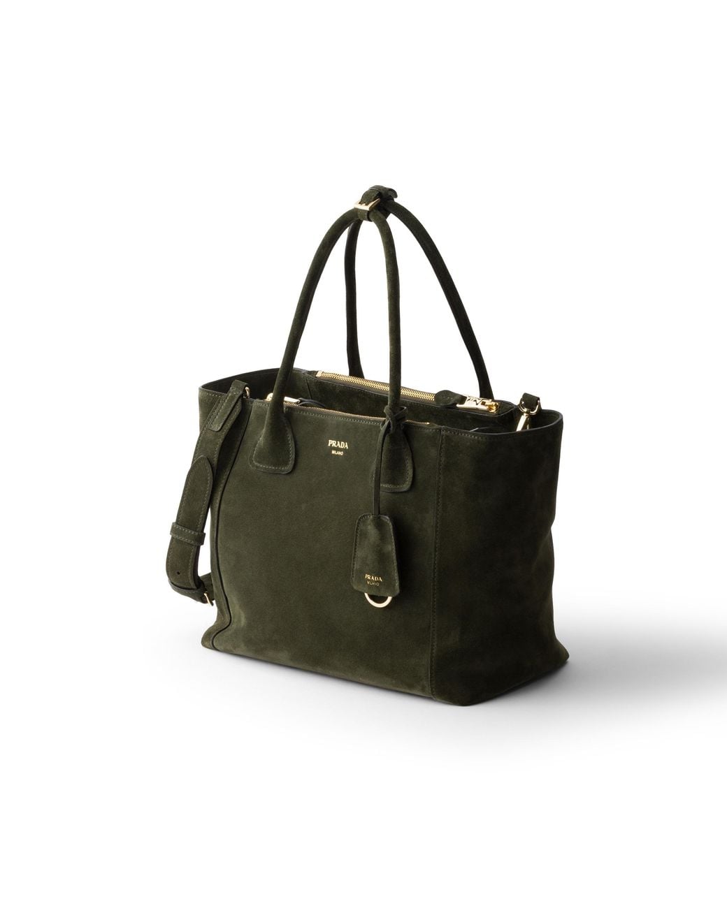 Prada Black Nova Large Suede Tote Bag