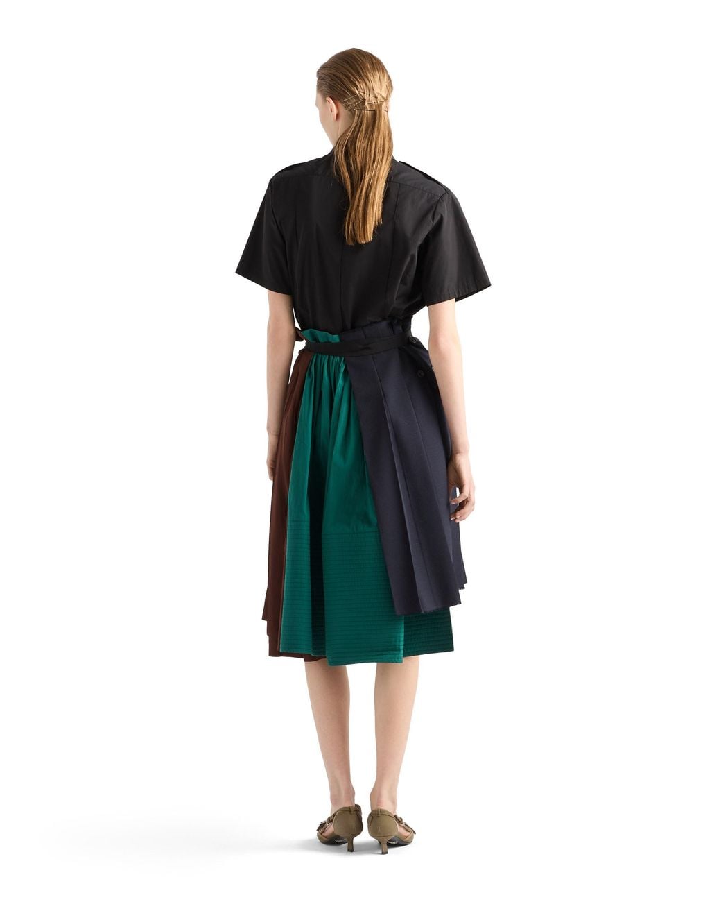 Gonna Patchwork di Prada in Black