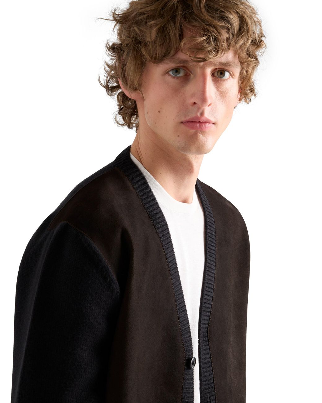Prada White Silk And Cotton Crew-Neck Sweater for men