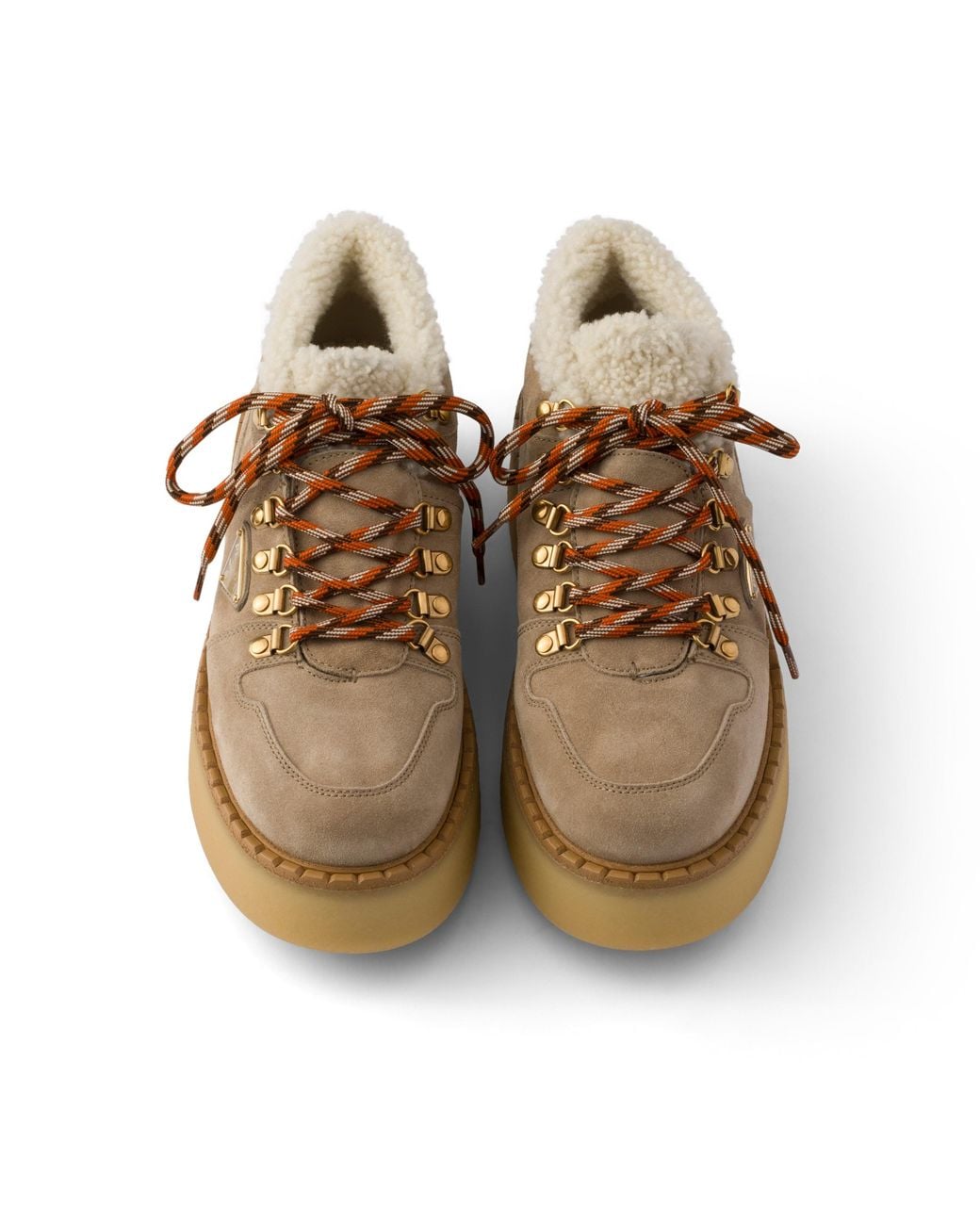 Prada Multicolor Shearling-Lined Suede Booties