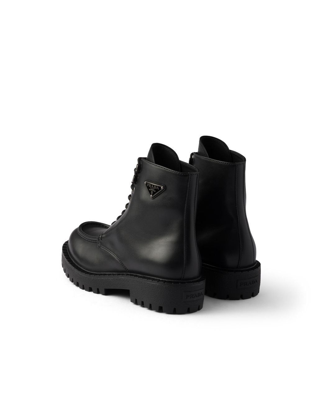 Prada Black Laced Leather Booties for men