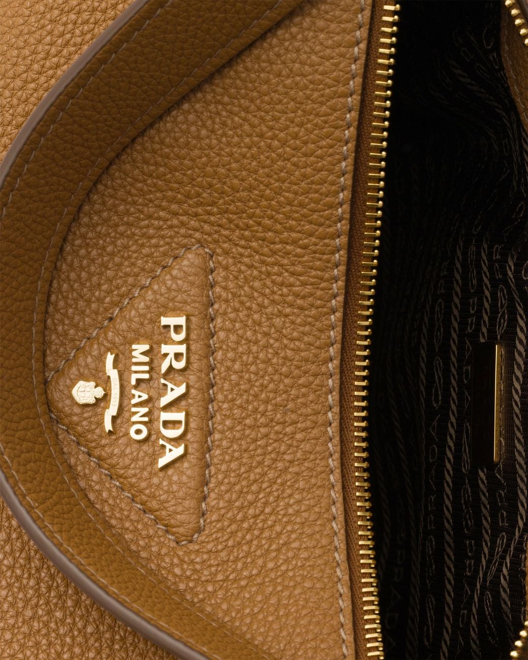 Prada Brown Medium Leather Shoulder Bag, Caramel