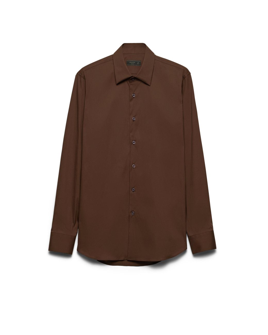 Prada Brown Stretch Cotton Shirt for men