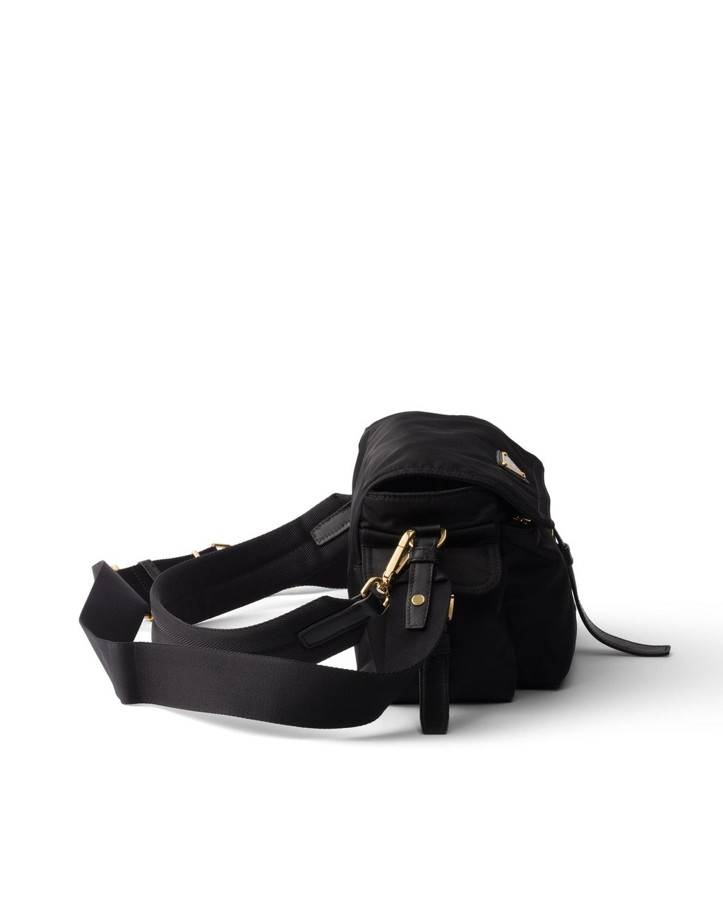 Prada Black Explore Medium Re-Nylon Shoulder Bag With Flap