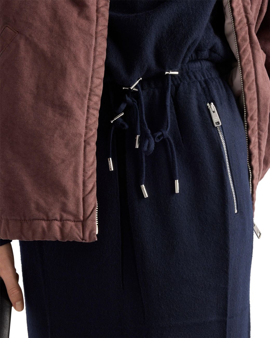 Prada Blue Wool-Cashmere Midi Skirt