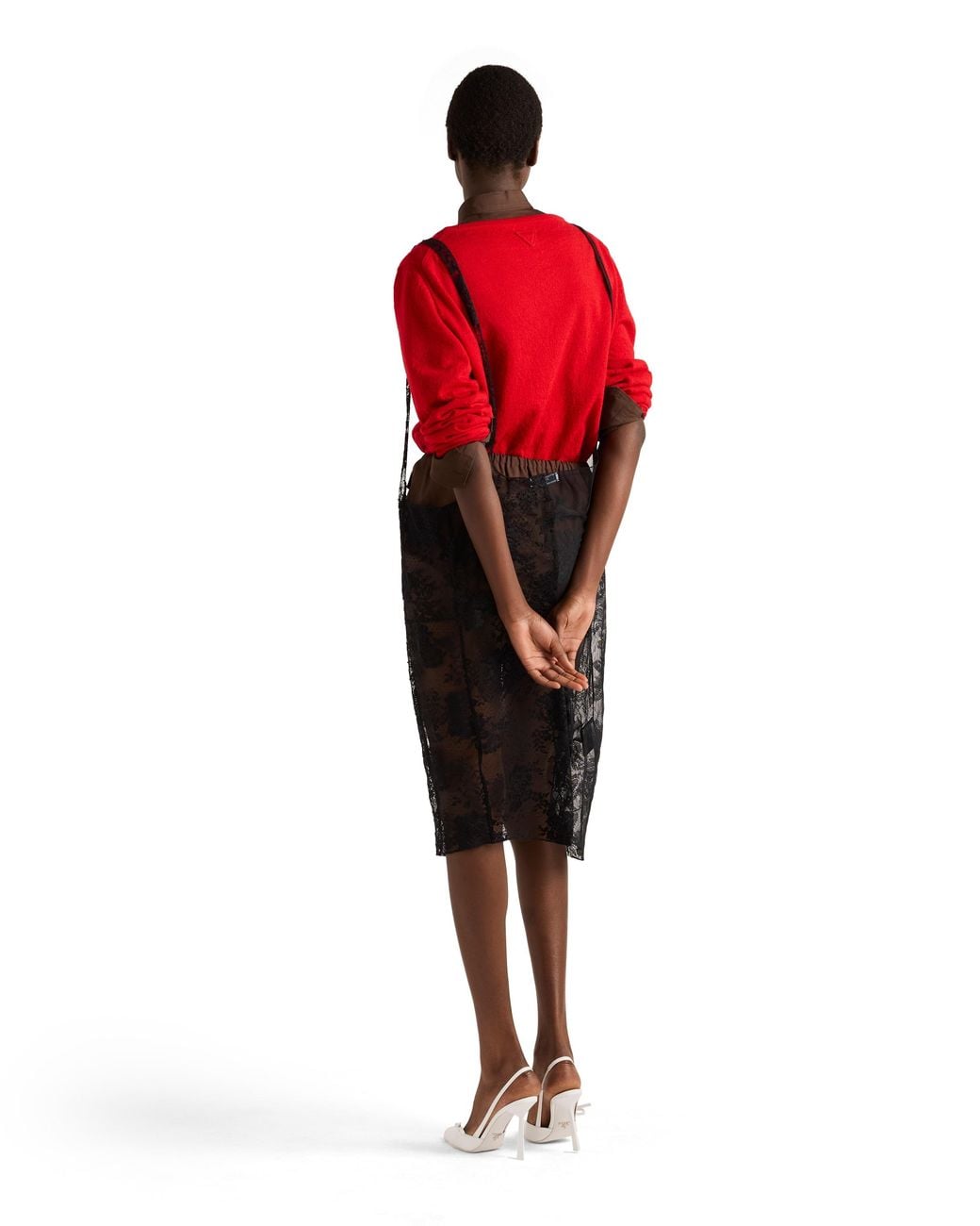 Prada Red Cashmere V-Neck Sweater