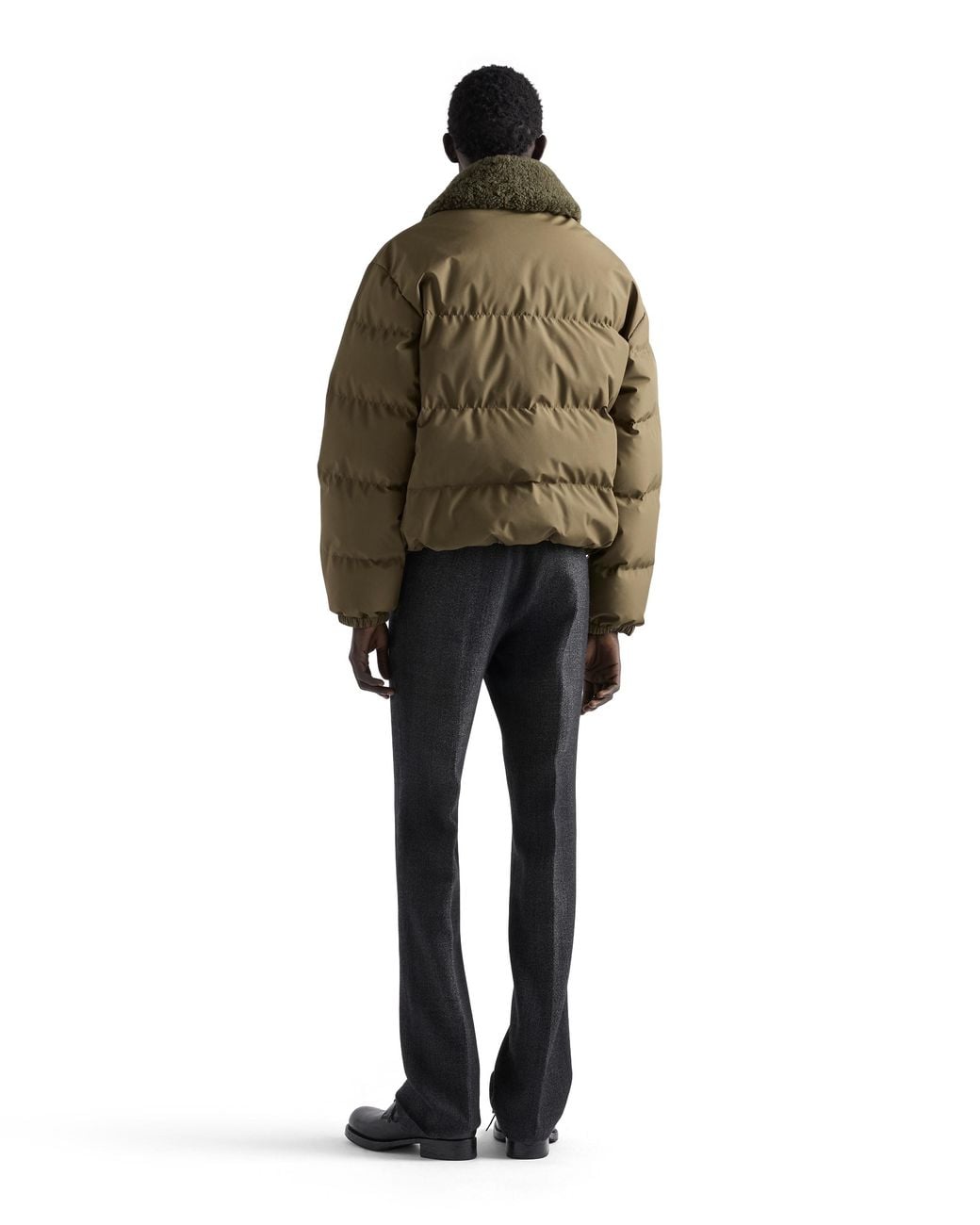Prada Green Medium-Weight Technical Fabric Down Jacket for men
