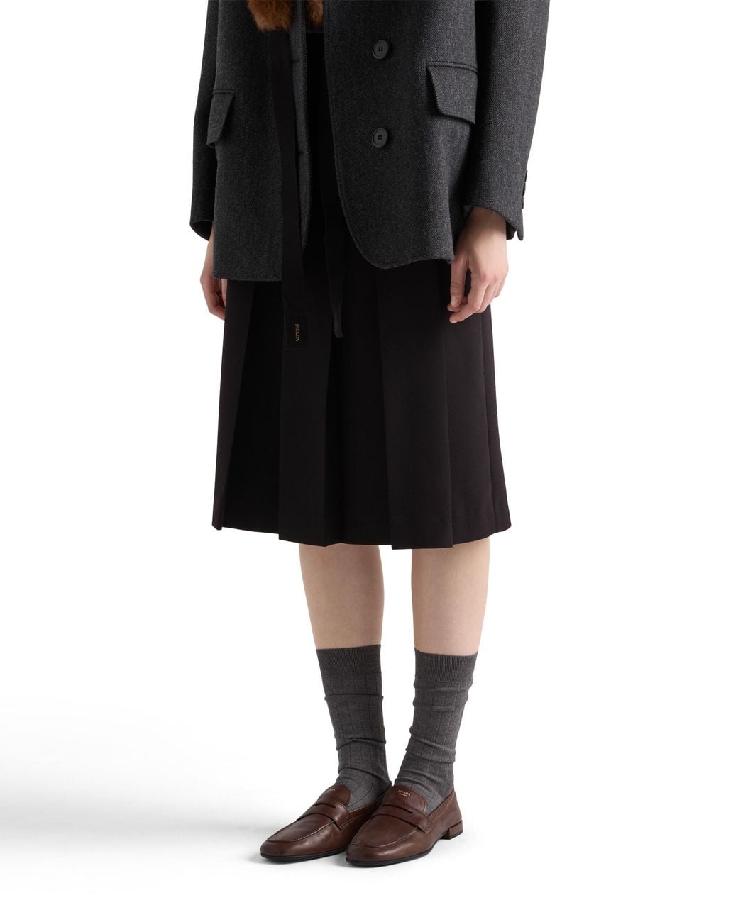 Prada Brown Shuffle Antikleder-Loafer, Damen, Größe