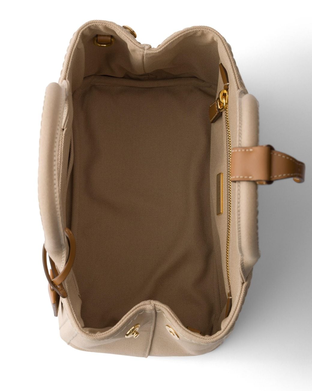 Prada Natural Jardinière Small Cotton Canvas Bag, Cord