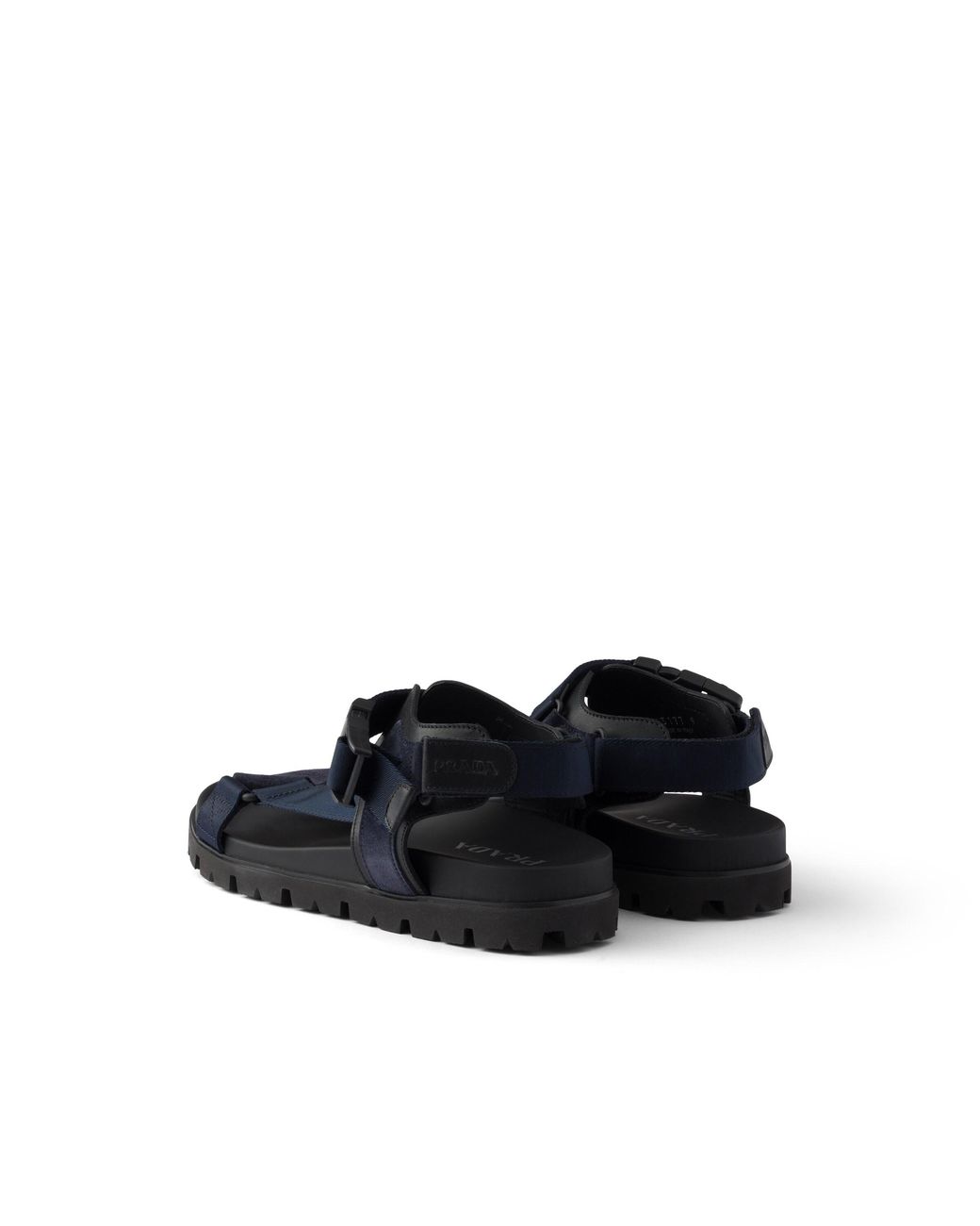 Prada Blue Suede And Woven Tape Sporty Sandal for men