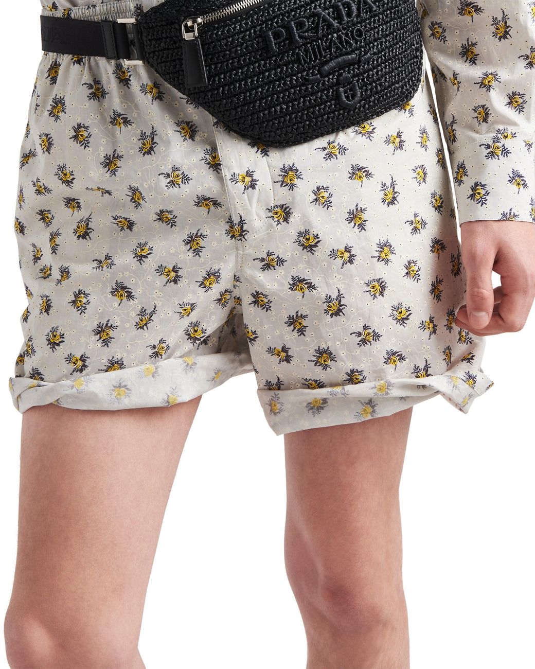 Prada White Crochet Belt Bag for men