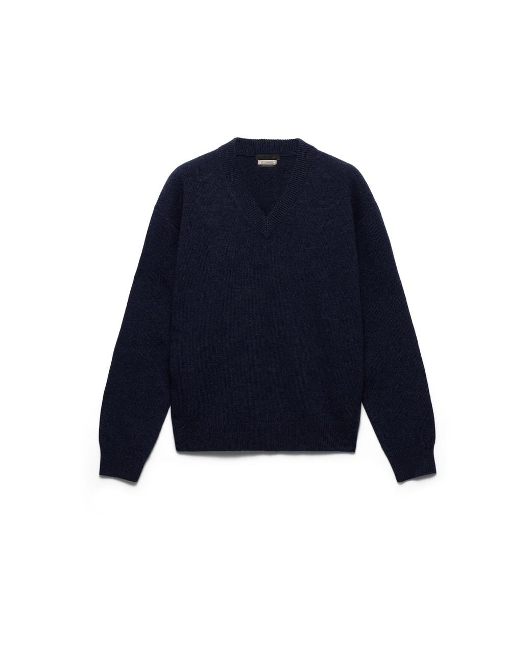 Prada Blue Re-Cashmere V-Neck Sweater for men