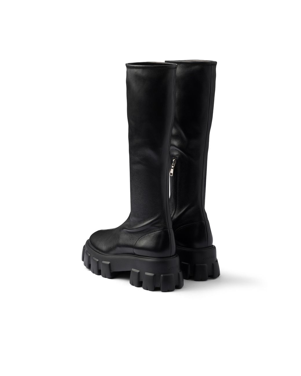 Prada Black Monolith Stetch Nappa Leather Boots