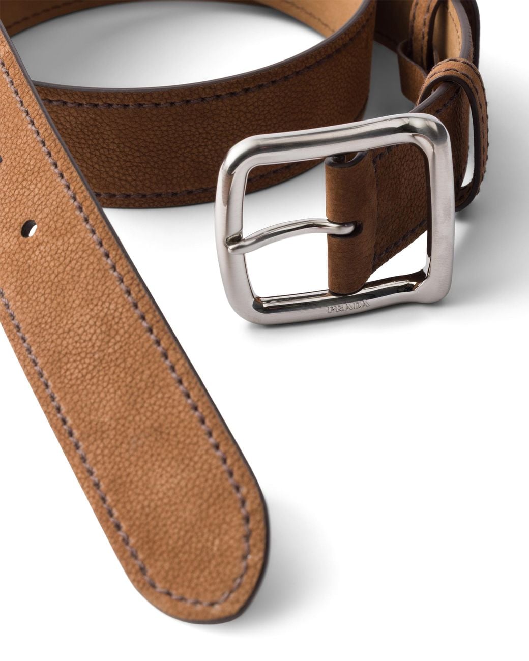 Prada Brown Nubuck Leather Belt for men