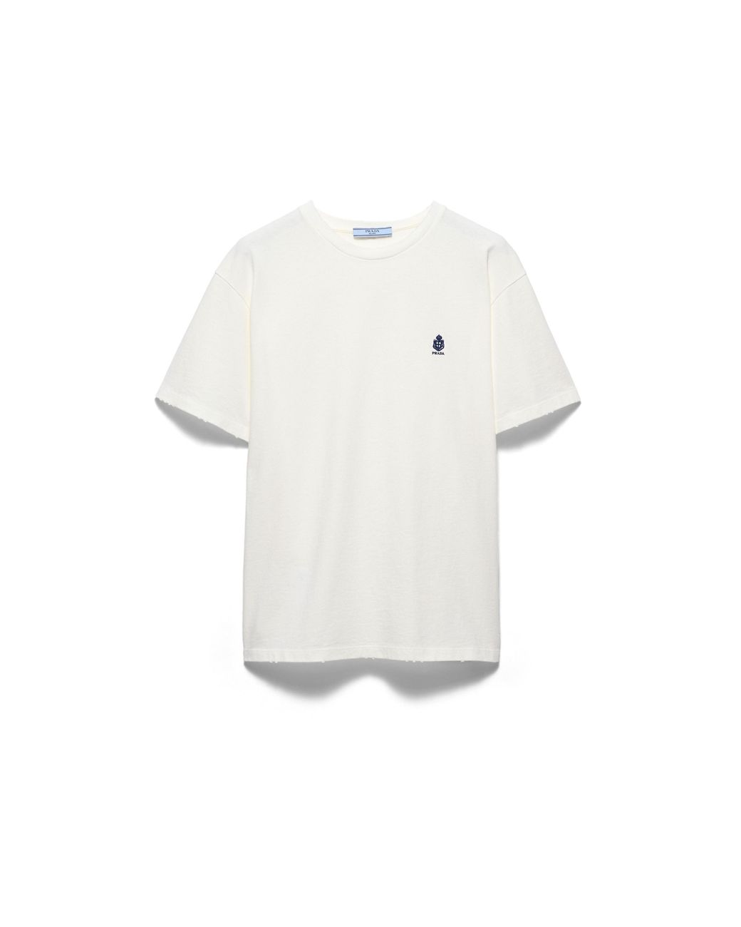 Prada White Garment-Dyed Jersey T-Shirt
