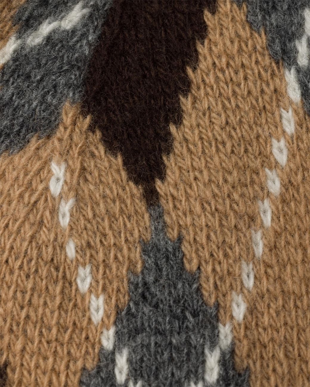 Prada Brown Argyle-Strickmütze, Damen, Größe