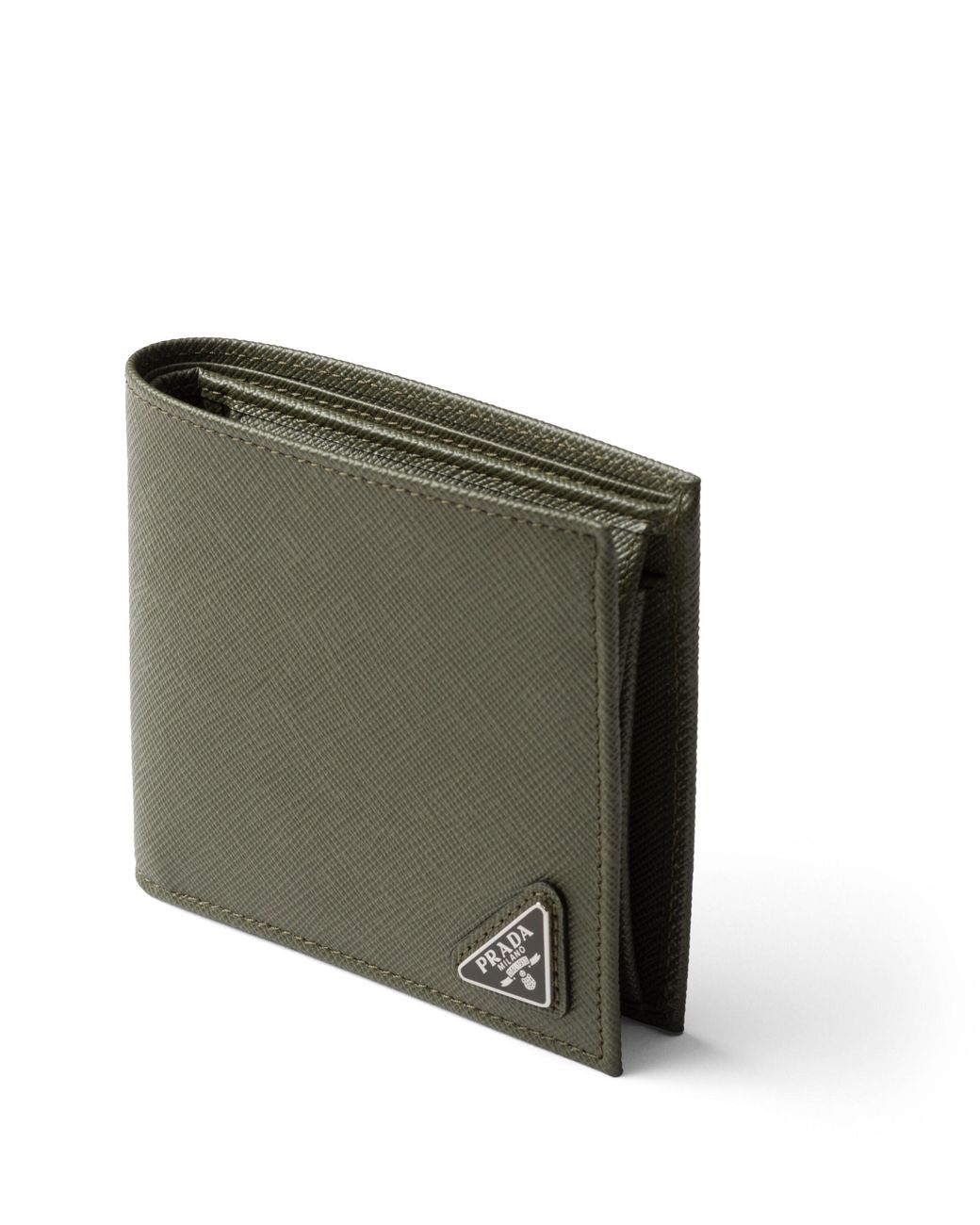 Prada Green Saffiano Leather Wallet With Coin Purse for men