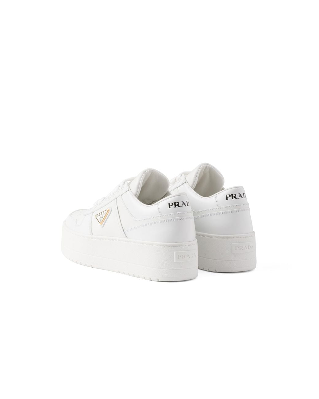 Prada White Downtown Bold Leather Sneakers