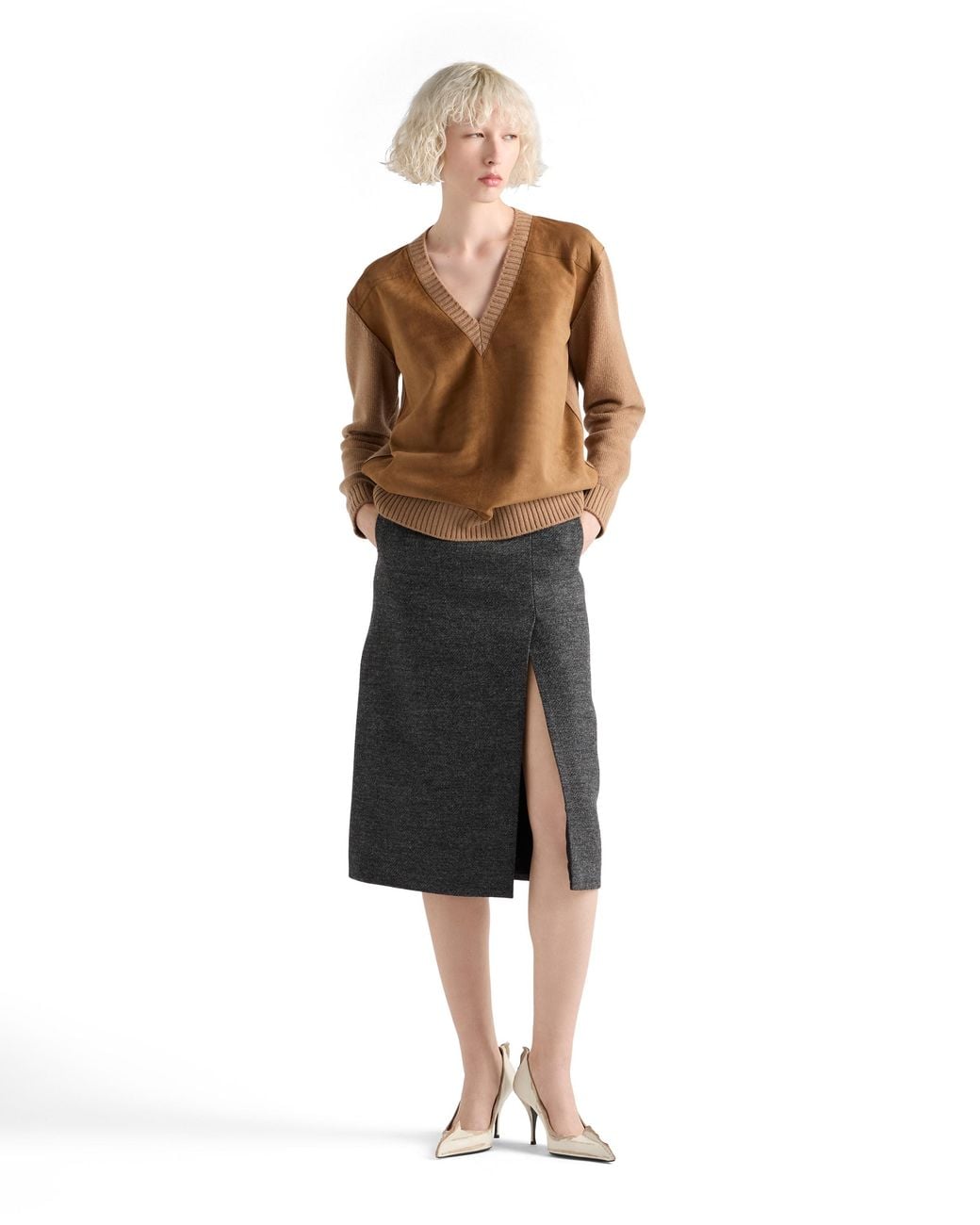 Prada Black Rush Stitch Skirt