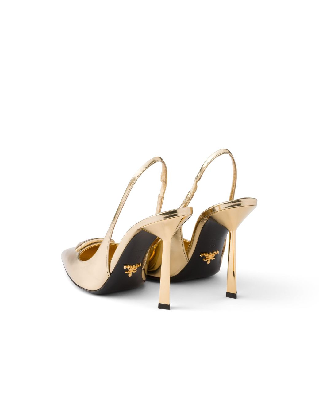 Prada Metallic Leather Slingback Pumps, Platinum