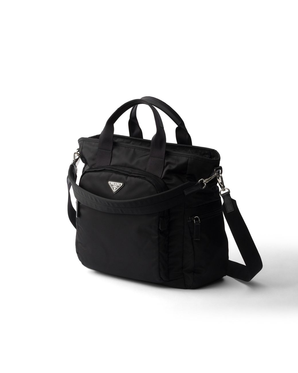 Prada Black Re-Nylon And Saffiano Leather Tote Bag for men