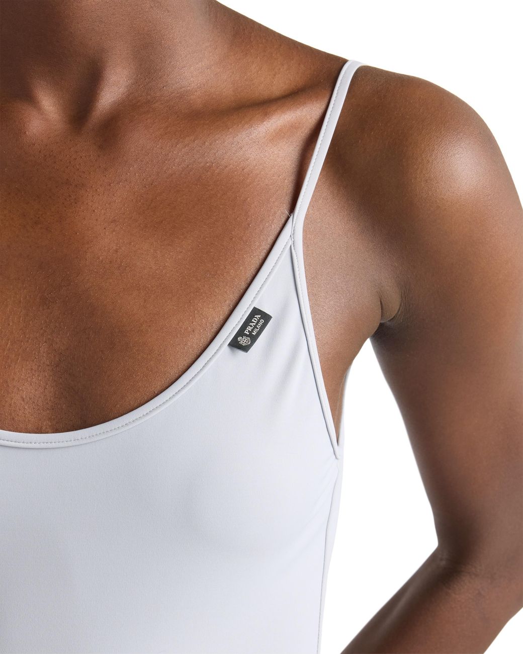 Prada Gray One-Piece Jersey Swimsuit