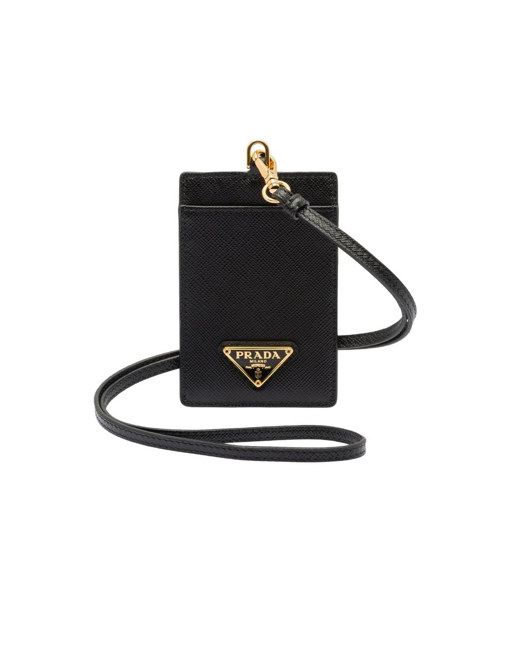 Prada White Saffiano Leather Badge Holder