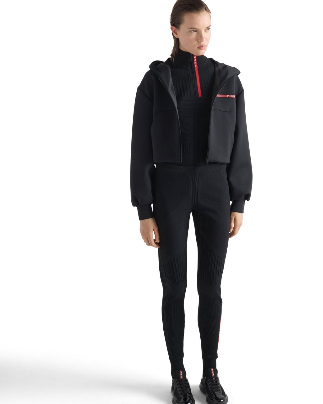 Prada Black Re-Nylon Piqué Leggings