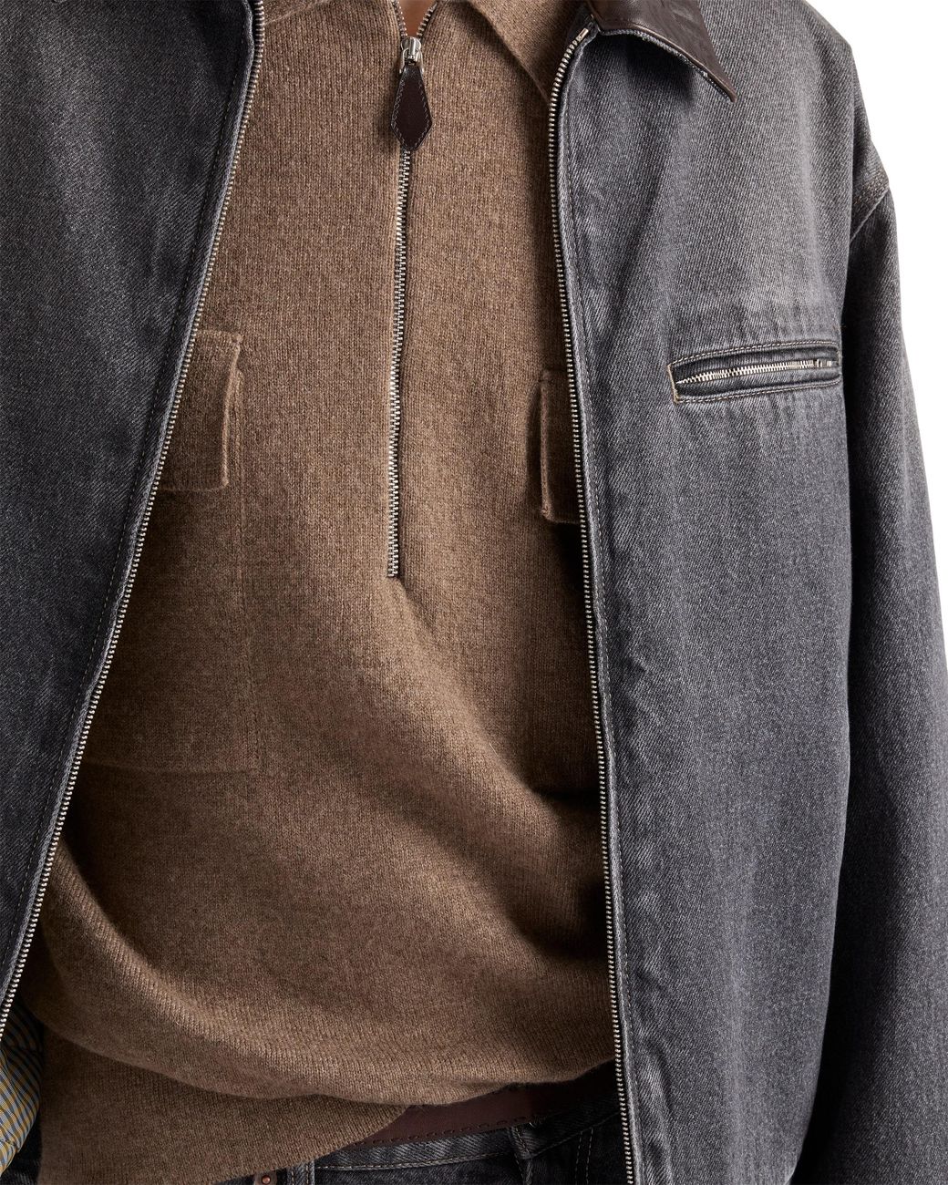 Prada Brown Cashmere Polo Shirt for men