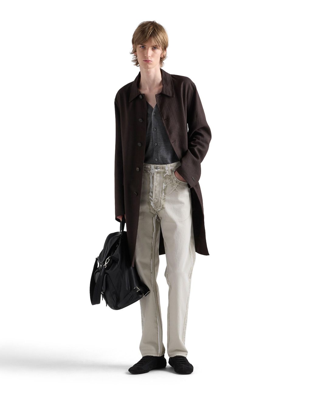 Prada Blue Superfine Wool Cardigan for men